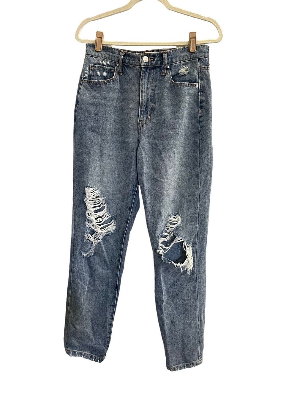 RSQ Tillys Size 26 90's Jeans Distressed Ripped Destroyed Super High Rise #OL15